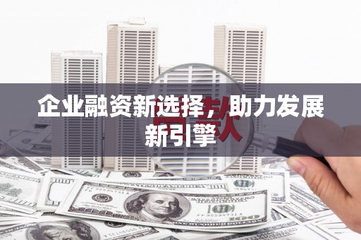 新郑企业融资新选择，助力发展新引擎