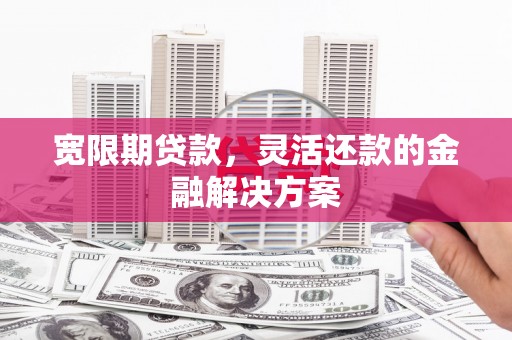新郑宽限期贷款，灵活还款的金融解决方案