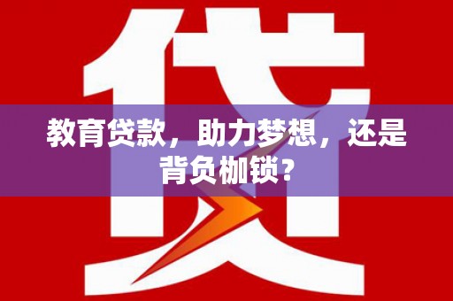 新郑教育贷款，助力梦想，还是背负枷锁？