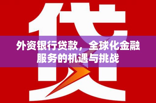 新郑外资银行贷款，全球化金融服务的机遇与挑战