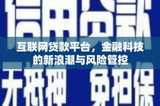 新郑互联网贷款平台，金融科技的新浪潮与风险管控