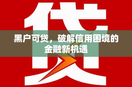 新郑黑户可贷，破解信用困境的金融新机遇
