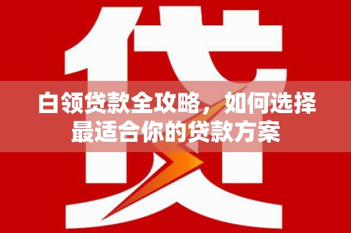 新郑白领贷款全攻略，如何选择最适合你的贷款方案